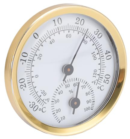 Dioche Thermomètre et Hygromètre d'intérieur, Thermomètre et Hygromètre d'intérieur – Compteur de Température et 'humidité Mural en Alliage 'aluminium, Lectures Précises en Degrés Celsius et