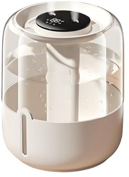Humidificador de Aire 5L,Humidificador para Dormitorio con 3 Modos, Luz LED Ambiental, 23 dB Ultra Silencioso, Apagado Automático y Humidificación Continua de 10 a 20 Horas (crema)