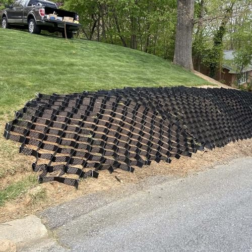 GJZQDKX Grille stabilisatrice de Gravier alvéolaire Haute résistance et Durable pour Une Installation Facile, Un Drainage de l'eau et Un renforcement de Sol modulable pour Les chemins en p