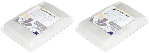 Bolsas envasar al vacio alimentos 17x25cm. (170x250 mm.) 100 Unidades. Compatible con todo tipo de envasadora vacio | Sin BPA ni ftalatos | Sous vide y congelación. (Paquete de 2)