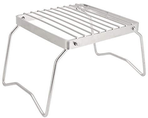 TIKATARER Griglia Pieghevole in Acciaio Inossidabile, Griglia da Campeggio Portatile Pieghevole, Griglie da all'aperto con Superficie Antiaderente, Ideale per Campeggio, Picnic, Spiaggia e Zaino in
