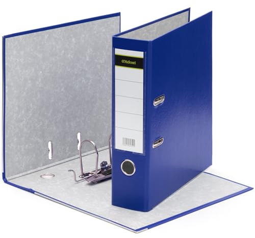 MIDORI Ordner PP-Color aus Kunststoff | 10er Pack Aktenordner 8 cm breit im DIN A4 Format in Breit AO Blau | Breiter Briefordner Ringordner mit austauschbarem Rückenschild