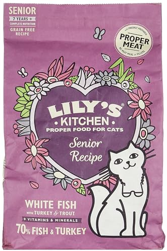 Lily's Kitchen Made with Natural Ingredients Mature Dry Cat Food White Fish with Turkey & Trout GrainFree Recipe 4 x 800g