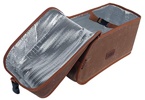 TOURBON Canvas Fahrradtasche Fahrradträger Gepäckträger Isolierter Kofferraum Kühler Wärmetasche Lebensmittelversandkoffer Mitnehmertasche