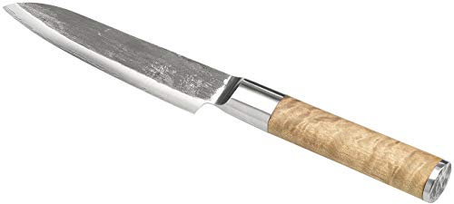 Tokio Kitchenware Couteau Santoku avec Lame en Acier Damas 14 cm et Coffret en Bois