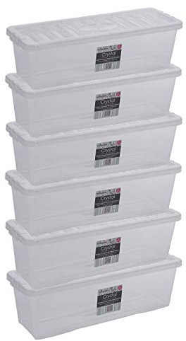 AUFBEWAHRUNGSBOX 18CM 6 Stück 52 CDs 60x20x18cm transparent klar Kunststoff