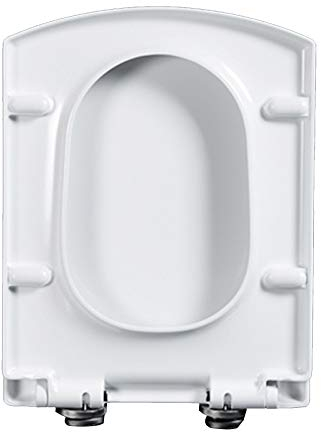 QYLJZB Toilettensitz, Weiß, Universell, Leise schließend, PP-Material, Rechteckig, Langlebig, Badezimmer-Zubehör, Passend für handelsübliche WC-Becken