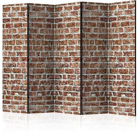 murando Raumteiler Foto Paravent Ziegel 225x172 cm beidseitig auf Vlies-Leinwand Bedruckt Trennwand Spanische Wand Sichtschutz Raumtrenner Design 3D Effekt Steinwand f-A-0729-z-c