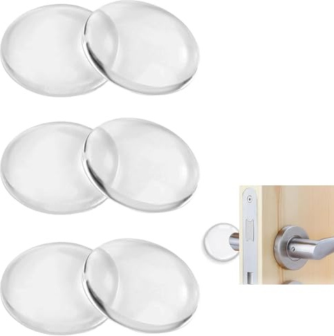 Butée de porte murale, Transparent Butoir de porte, arrêt de portes adhesive amortisseur porte protection poignee porte pour cuisine, salle de bain, bureau (50 * 8 mm)