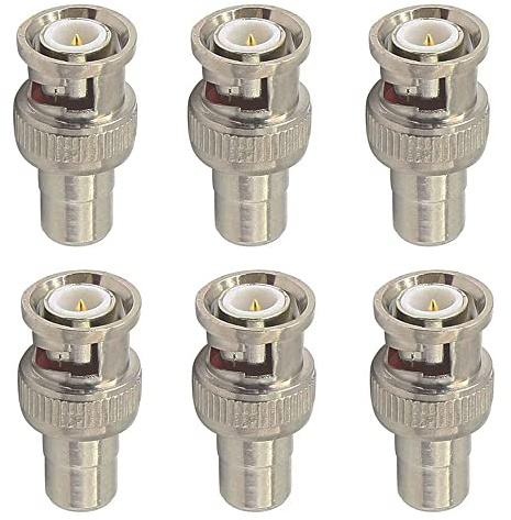 Ysruanh Lot de 6 adaptateurs BNC vers RCA femelle vers BNC mâle adaptateur vidéo BNC mâle vers AV phono femelle connecteur pour système de caméra de vidéosurveillance
