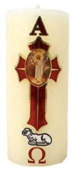 Cirio Pascual Jesus Christ Easter Candle 3 inches Tall 1 Kilos 100% Wax Regular Easter Candle 12 Pack