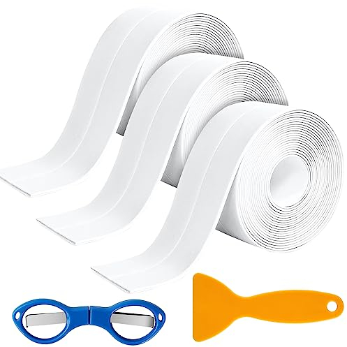 Sealant Strip Bathroom Sealant Tape,Molkor 33ft Simple Seal Sealant Tape,Bath Sealant Strip Self Adhesive Simple Seal Tape Bath Sealant Strip Bathroom Sealant Strip ‎White