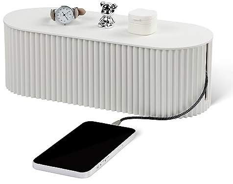 RAMFIYN Large Cable Organizer Box for Power Strips, Surge Protectors, Chargers, TV Computer Wires - White