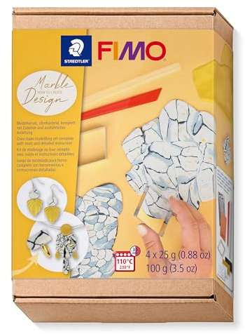 STAEDTLER FIMO 8025 HTC Marmor-Design Set – 4 x 25 g