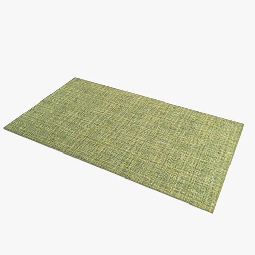 Comart - Tappeto Cucina Trama - 50x120 cm - Antiscivolo - Assorbente - Facile da Pulire - Passatoia in Poliestere Intrecciato - Resistente - Moderno - Runner per Corridoio e Entrata - Verde