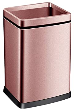 Poubelle 12l/15l/18l/25 cuisine salle de bains toilettes poubelles en acier inoxydable maison découverte grand salon poubelles simples bureau corbeille à papier Corbeille à papier ( Size : Rose-gold-1