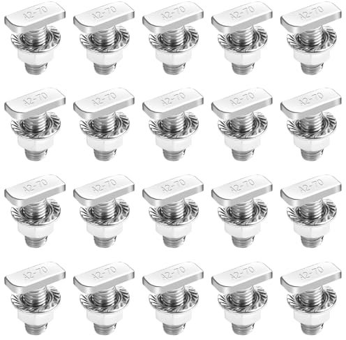 20 Pezzi Viti a Testa Martello M10 X 25 In Acciaio Inox A2-70, 10 Acciaio Inox Viti Scorrevoli T e 10 Dadi A Flangia, Dadi per Serra per Guide Di Montaggio per Fotovoltaico, Serre e Fotovoltaico.