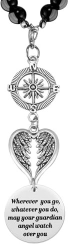 Guardian Angel Rearview Mirror Charm, Wherever You Go Whatever You Do May Your Guardian Angel Watch Over You, New Driver Gift, Car Decor, Hanging Angel Ornament for Car Mirror