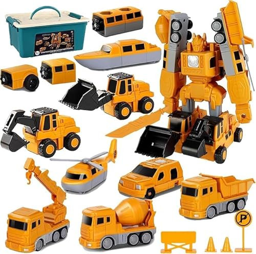 35PCS Magnetisches Verformung Bauwelt Fahrzeuge Spielzeugauto Für Kinder Mit Aufbewahrungsbox DIY Ingenieurserie Kreativitätspuzzle Bausteine Spielzeug Für Jungen Und Mädchen Im Alter Von 3 4 5 6 7 8