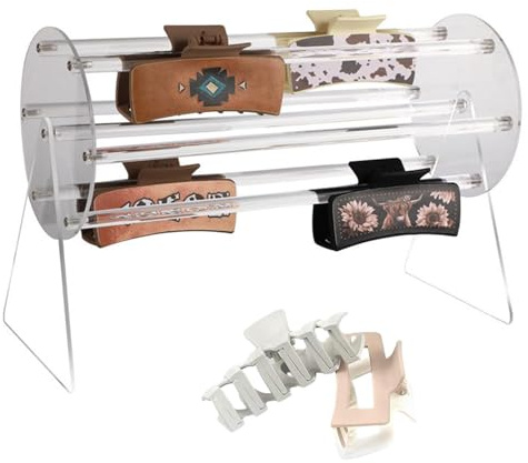YULIAO Klauenclip Organizer, Klauenclip Halter Aufbewahrung, 360Grad Drehbar Haarspangenhalter, Stirnband Halter, Acryl Stirnband Halter, Transparenter Haarreif Organizer, für Haarspangen, Halsketten