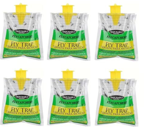 6 Pezzi Trappola Antimosche per mosche attiramosche Biologica Cattura Mosche, sia per Esterno che per Interno Ideale per Giardino, Stalle, Pollai Magazzini Cucina