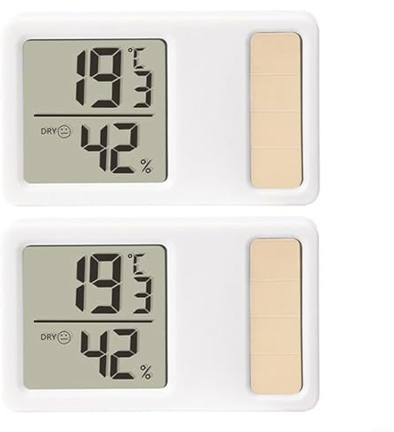 URPIZY Mini termómetro solar, termómetro digital para interiores, higrómetro interior, termómetro, higrómetro, inalámbrico, medidor de humedad para habitación de bebé, salón, oficina, invernadero (5 x