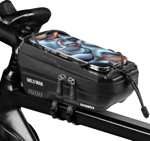 Hejo Fahrrad Rahmentasche Wasserdicht für Phones bis 6,8'', Rahmentasche Fahrrad, Große Kapazität Fahrradtasche Rahmen, Fahrradtasche Lenker mit Regenfest Abdeckung, Fahrradzubehör Mountainbike