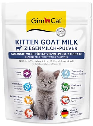GimCat Kitten Goat Milk - Ziegenmilchpulver als Alleinfutter für Katzenbabys bis zum 2. Monat - 1 Beutel (1 x 200 g)