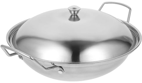 BESPORTBLE Anti-Überlauf Edelstahl Kochtopf 9 Zoll Mit Deckel Trocken Topf Für Gas- Und Induktionsherde Stabile Griffe Für Sicheren Gebrauch Ideal Für Zuhause Und Familienfeiern