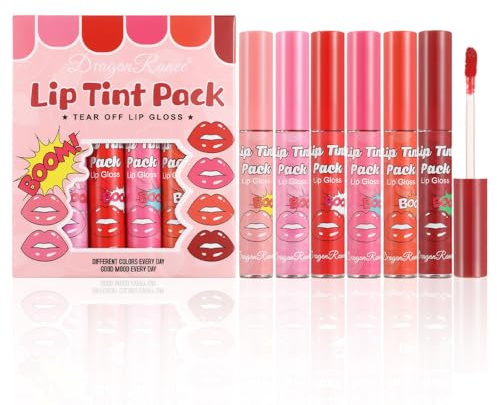 Lot de 6 crayons à lèvres Peel Off - Naturels - Restez en place toute la journée - Longue durée et imperméable