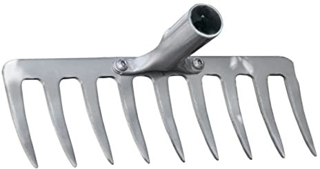 POPETPOP Testa Rastrello in Ferro Robusto Per Giardinaggio Denti Rinforzati Multiuso Per Orto Cortile e Terreno Sostituzione Attrezzo Professionale Resistente e Affidabile