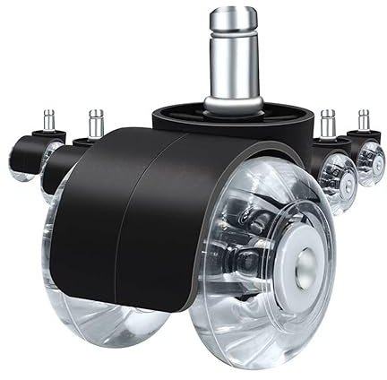 5Pcs Office Chair Caster Wheels 2 in Heavy Duty Double Casters Twin Ball Bearing Replacement Computer Desk Chair Wheel