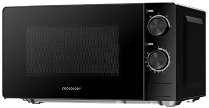 Cookology 20L Freestanding Microwave - 700W - 24.5cm Turntable - Black | 5 Power Modes - Easy-to-Use Dial Timer - Quick Defrost Setting