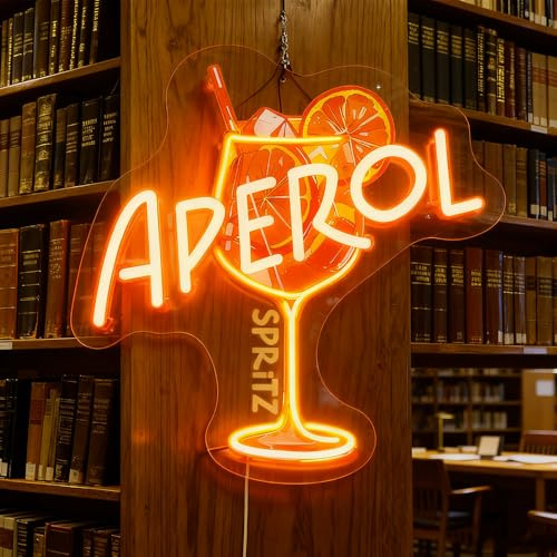 DAJASD Aperol Spritz Insegna al Neon per Decorazione da Parete, Luce al Neon per Cocktail, Targa da Cocktail LED Aperol Spritz Interfaccia USB, per Bar Decorazione Cocktail Party Decorazione