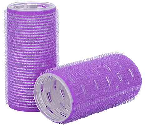 Bigoudis Auto agrippants 2 Pièces 5x10 cm Rouleaux à Friser Ventilation Forte Tenue pour Boucles Lâches Vintage Coiffure DIY