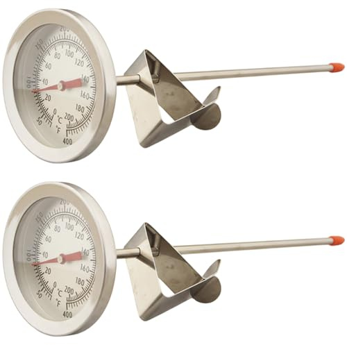 Thermometer Kochen, 2 Stück Fleischthermometer Und Kochthermometer Für Flüssigkeiten, Bratenthermometer Analog Mit 20 Cm Langer Sonde, Ideal Für Grillen, Backen Und Frittieren ﻿
