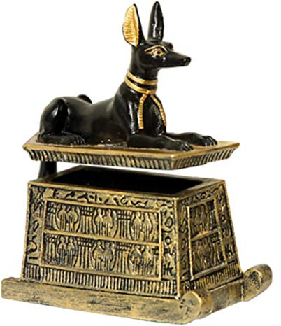 Schmuckdose Truhe ägyptischer Gott Anubis Schakal klein zum öffnen