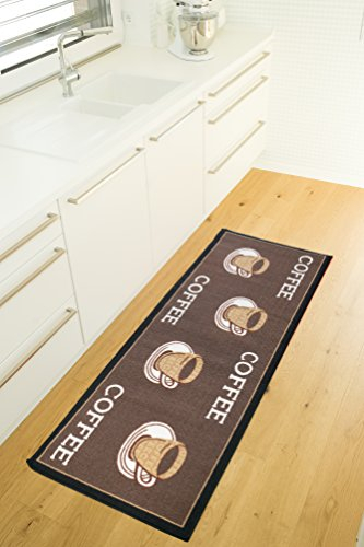 andiamo Küchenläufer Coffee Kurzflor Läufer Küchenteppich - Teppich Küche 67 x 180 cm braun