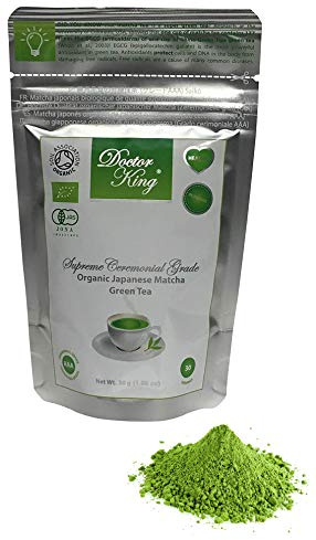 DOCTOR KING Finest Ceremonial Grade Organic Japanese Matcha Green Tea | Top Grade: Ceremonial Grade AAA | Variety (Saikō (Saikō is Japanese for supreme))
