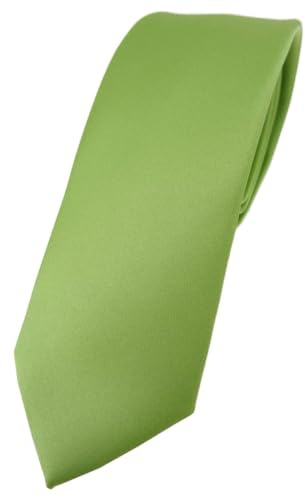 TigerTie Corbata de diseño estrecho en un solo color, ancho de corbata de 5,5 cm, verde claro, Talla única