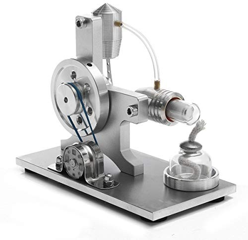 PUOSUO Hot Air Stirling Motor Power Generator Alpha Engine Model Educational Physics Experiment Kit (A)