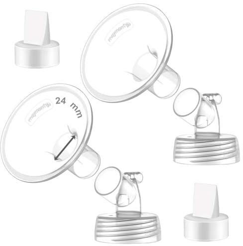 Maymom MyFit Flange Set 24mm Shield Widemouth Connector Duckbill Compatible w Spectra S2 Spectra S1 Pump Not Original Spectra S2 Accessories Not OEM Spectra Pump Parts Spectra Flange Spectra Valve
