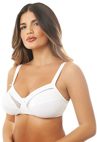 Istintiva Lavinia – Reggiseno Senza Ferretto con Inserti in Tulle ad Elevato Sostegno | Coppe morbide Non Imbottite | Spalline Regolabili | Bianco, Taglia 7C
