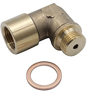 SHLPDFM Angle 90° Lambda O2 Oxygen Sensor Extender M18x1.5 Spacer for decat hydrogen brass