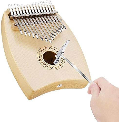 KISOARTWQ Kalimba Instrument daumenklavier Keys Portable kalimbas Finger Piano Fichtenholz G Ton Daumen 15 Tasten Kalimba Piano Finger mit Stimmhammer für Kinder Erwachsene Anfänger(Color:Natura