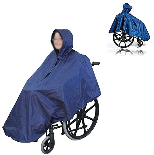 VVEROGJS Wasserdichter Rollstuhl-Poncho Regencape, Winddichter Rollstuhl-Regenmantel mit Kapuze für Erwachsene Senioren