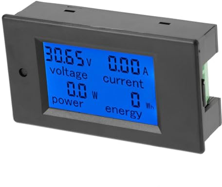 Monitor de Potencia de Circuito Digital, Pzem-031 Módulo de Multímetro de Cc Lcd Medidor de Energía/Voltaje/Corriente Eléctrica, 20A 6.5-100V Dc, 0-2000W Kwh Medidor