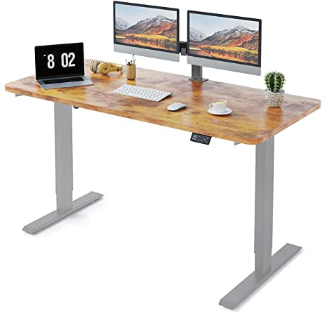 MAIDeSITe Höhenverstellbarer Schreibtisch 140 x 70 cm - Schreibtisch Höhenverstellbar Elektrisch mit 4 LED Memory-Steuerung - Sitz & Stehpult -Schreibtisch Höhenverstellbar mit Tischplatte (S1 Pro)