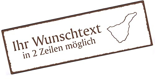 Türschild Insel Teneriffa Namensschild personalisiert mit Gravur- 150mm x 50mm - selbstklebend