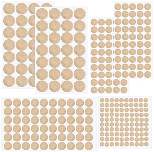316 Pcs Felt Pads, Beige Felt Furniture Pads for Protecting Hardwood Floors, Round, 4 Assorted Sizes Value Pack, Felt Pads Furniture Feet Best Wood Floor Protectors for Hardwood Laminate Flooring